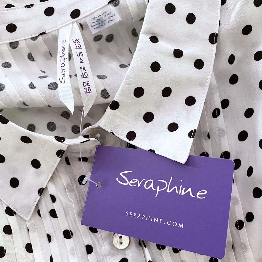 (35) NEW Seraphine Dotty Woven Maternity Top 6 - Picture 15 of 17